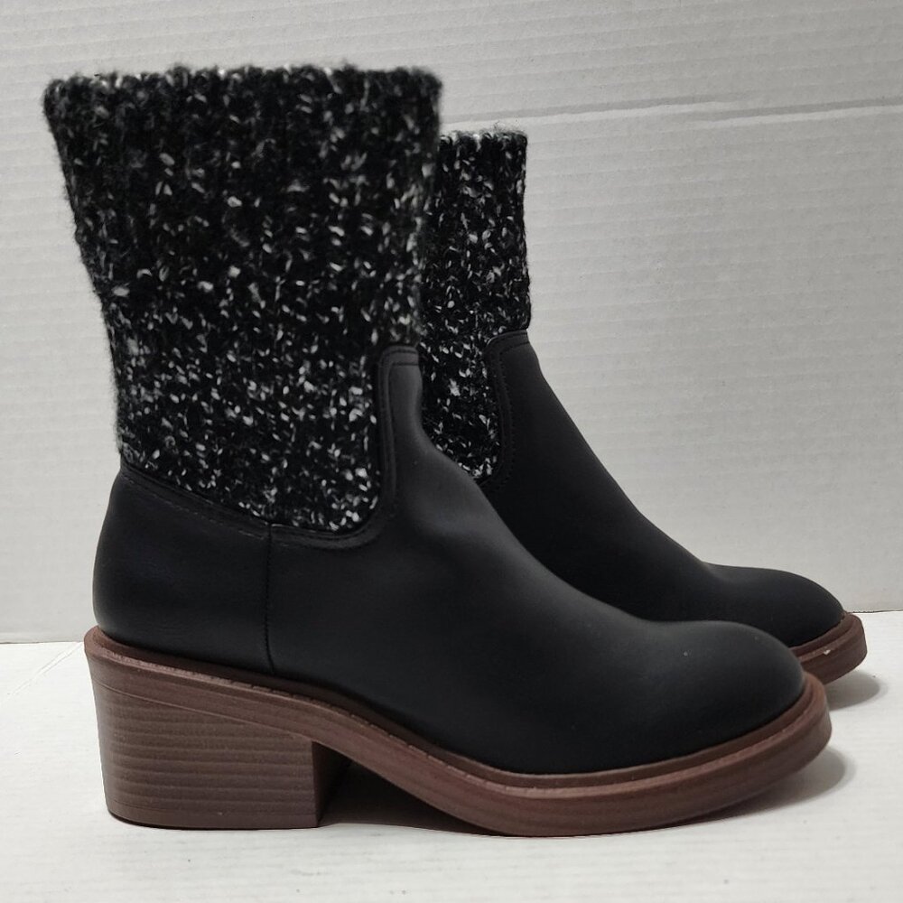 New Portland Knit Boot Bootie - Black - Size 8